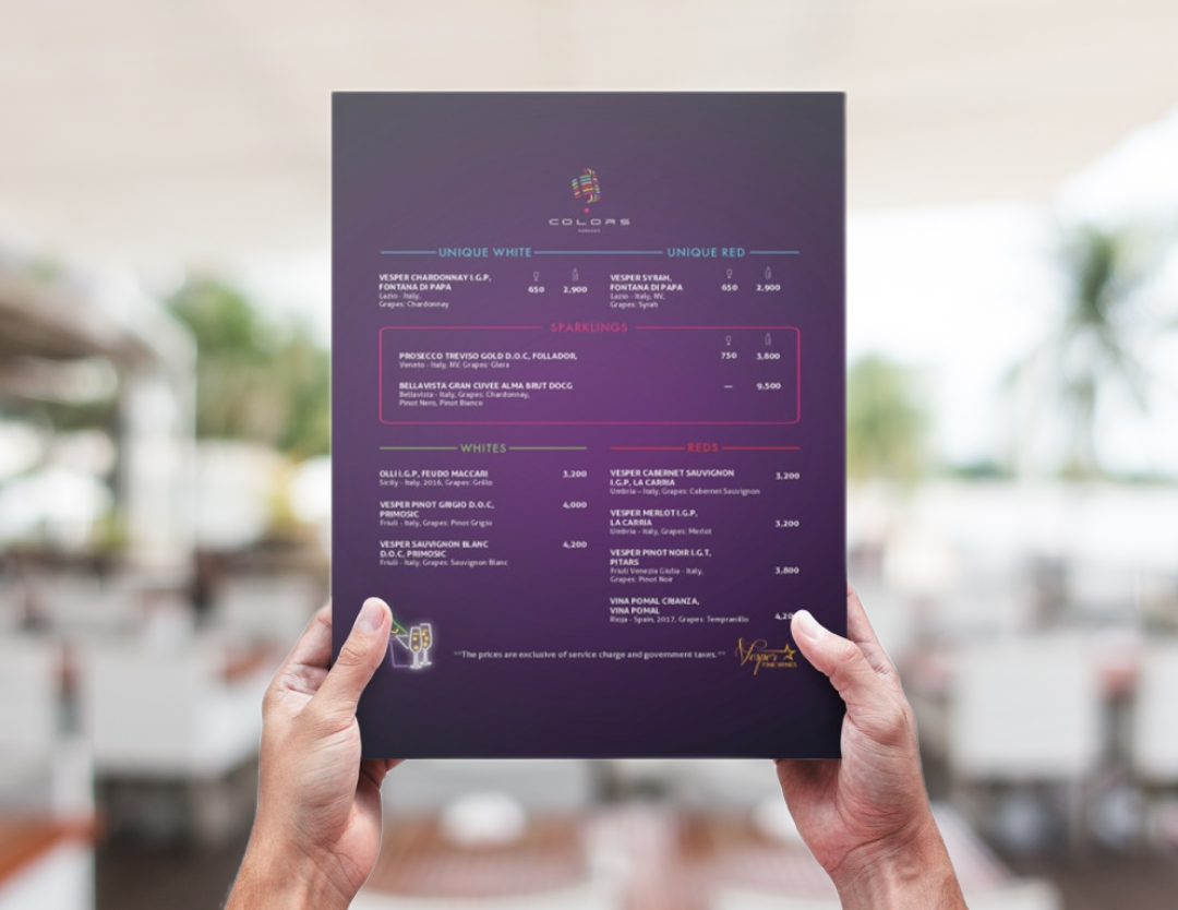Colors karaoke menu Colors karaoke menu